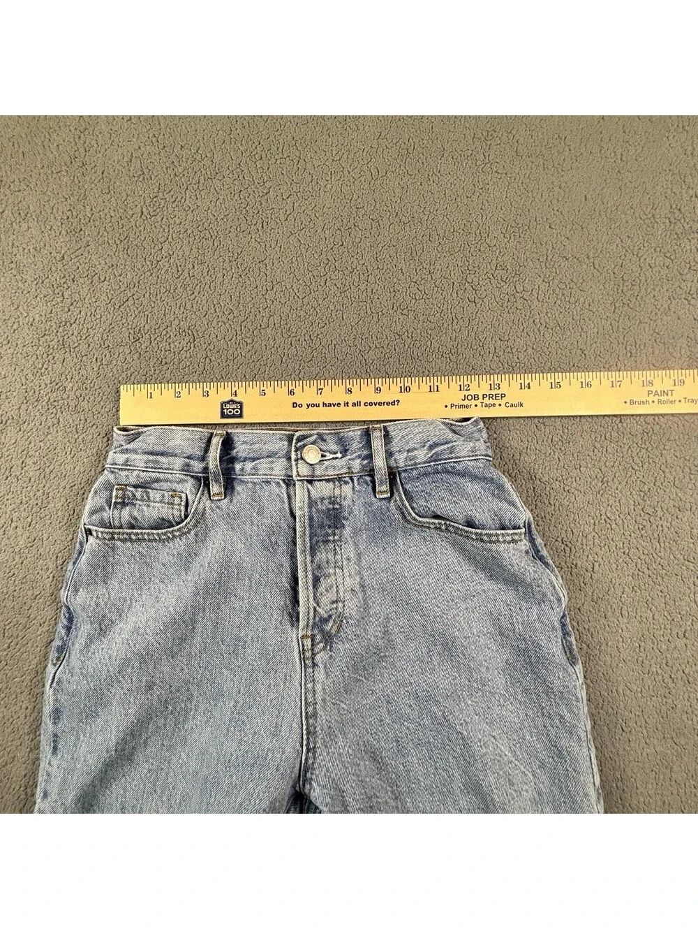 Pacsun 25 High Rise Straight Distressed Jeans - Button Fly Denim